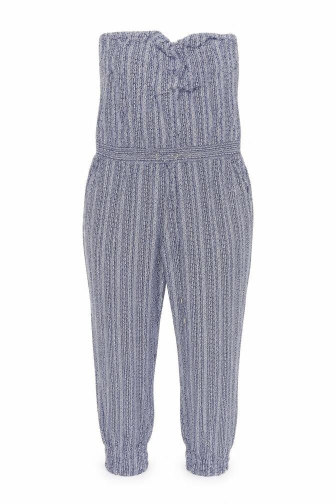 Gap Womens Blue Geometric Viscose Jumpsuit One-Piece Size XL L26 in Pullover - Drawstring Waist