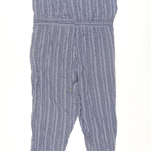 Gap Womens Blue Geometric Viscose Jumpsuit One-Piece Size XL L26 in Pullover - Drawstring Waist