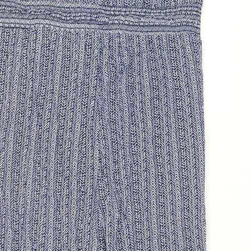 Gap Womens Blue Geometric Viscose Jumpsuit One-Piece Size XL L26 in Pullover - Drawstring Waist