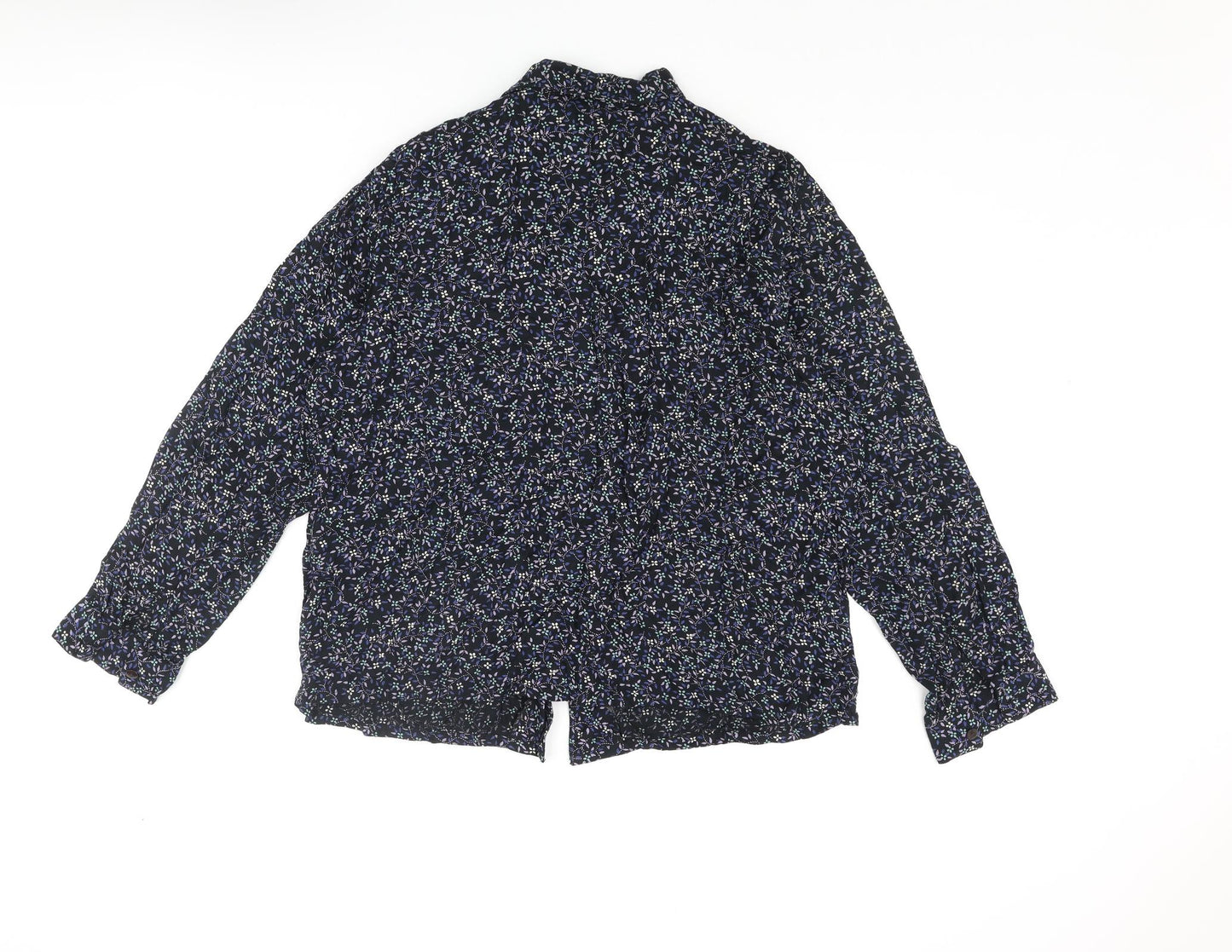 Holmewood Womens Multicoloured Floral Viscose Basic Button-Up Size 18 Collared