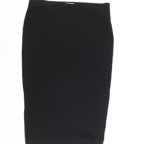 FOREVER 21 Womens Black Viscose Straight & Pencil Skirt Size M