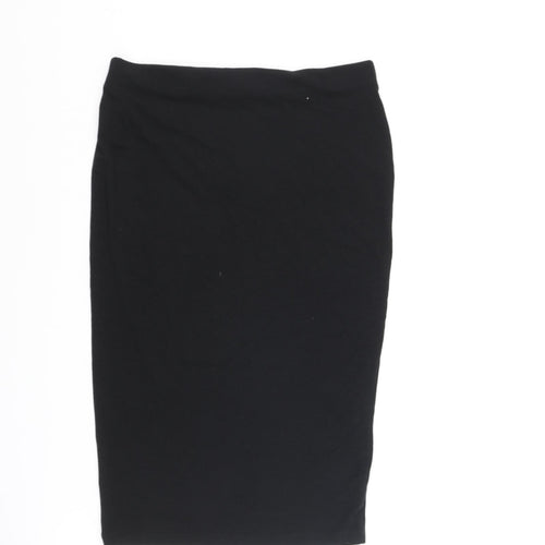 FOREVER 21 Womens Black Viscose Straight & Pencil Skirt Size M