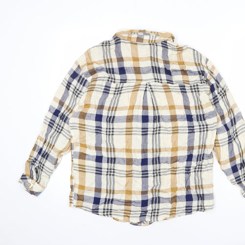 Warehouse Womens Multicoloured Plaid Viscose Basic Button-Up Size 6 Collared