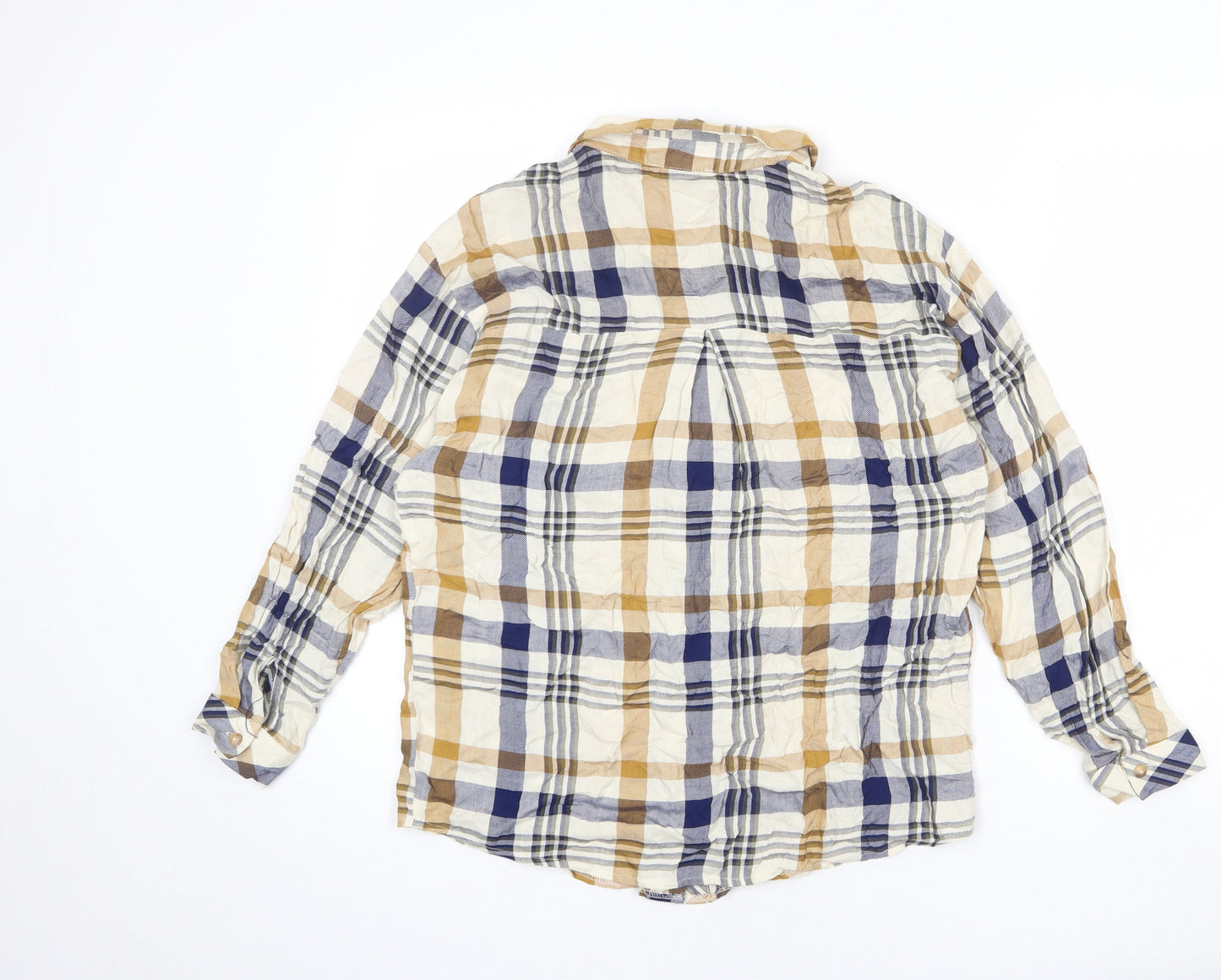 Warehouse Womens Multicoloured Plaid Viscose Basic Button-Up Size 6 Collared
