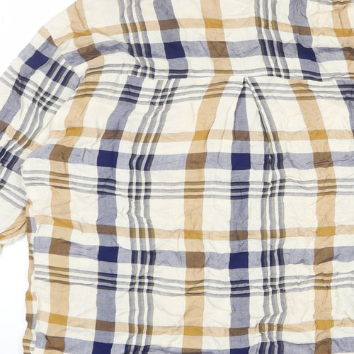 Warehouse Womens Multicoloured Plaid Viscose Basic Button-Up Size 6 Collared