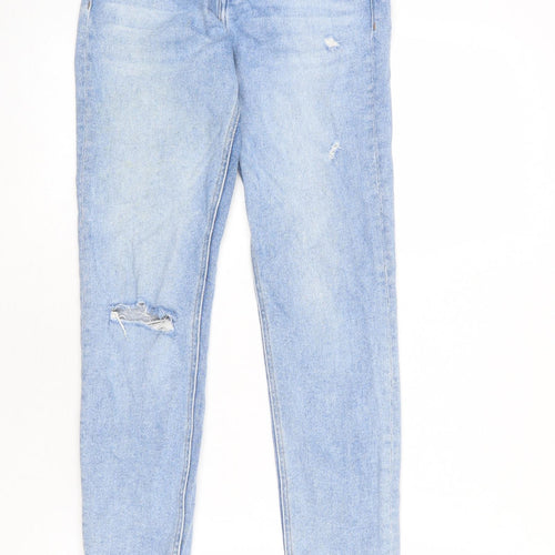 Denim & Co. Womens Blue Cotton Skinny Jeans Size 8 L26 in Regular Button