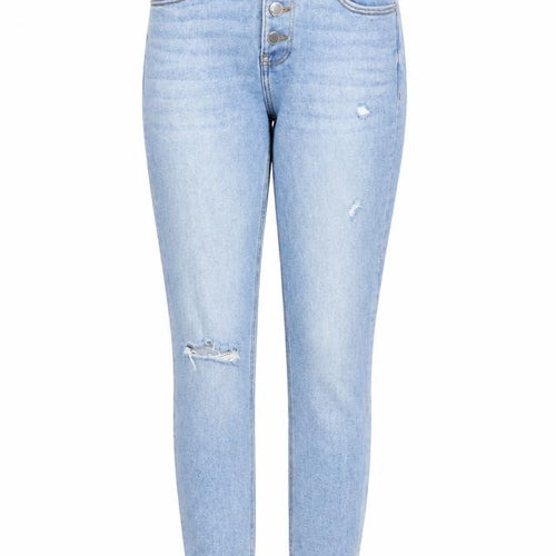 Denim & Co. Womens Blue Cotton Skinny Jeans Size 8 L26 in Regular Button