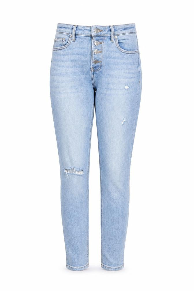 Denim & Co. Womens Blue Cotton Skinny Jeans Size 8 L26 in Regular Button