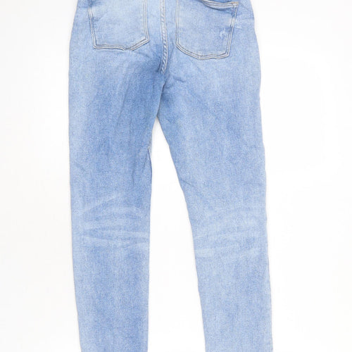Denim & Co. Womens Blue Cotton Skinny Jeans Size 8 L26 in Regular Button