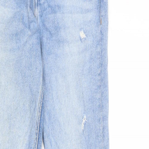 Denim & Co. Womens Blue Cotton Skinny Jeans Size 8 L26 in Regular Button