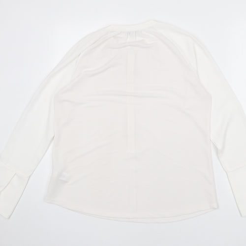 NEXT Womens White Polyester Basic Blouse Size 14 Round Neck