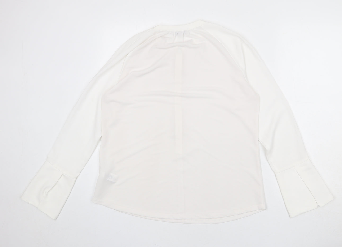 NEXT Womens White Polyester Basic Blouse Size 14 Round Neck