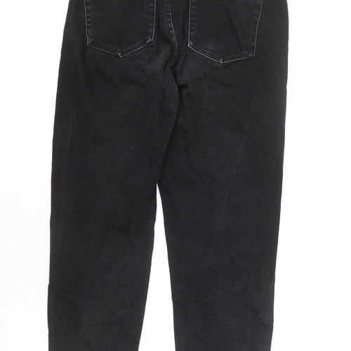 Zara Womens Black Cotton Straight Jeans Size 10 L25 in Regular Zip