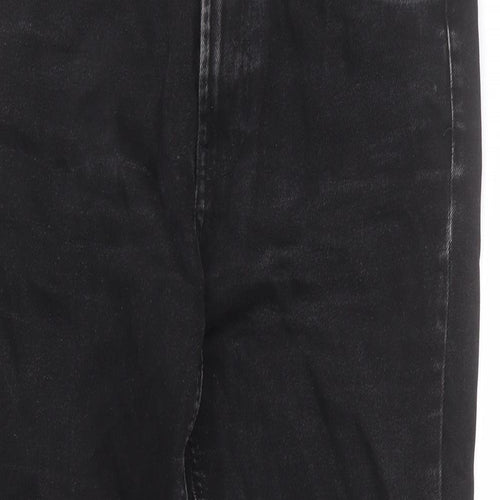 Zara Womens Black Cotton Straight Jeans Size 10 L25 in Regular Zip