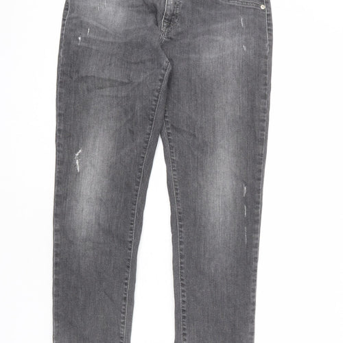 Roy Rogers Womens Grey Cotton Straight Jeans Size 34 in L27 in Regular Zip