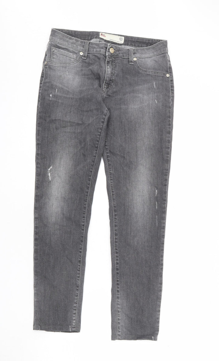 Roy Rogers Womens Grey Cotton Straight Jeans Size 34 in L27 in Regular Zip