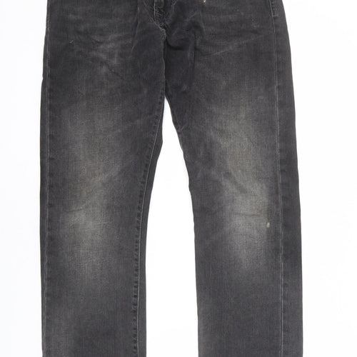 North Coast Mens Grey Cotton Straight Jeans Size 34 in L31 in Regular Zip