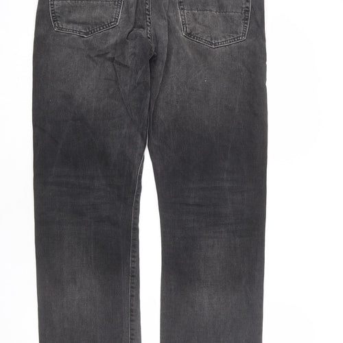 North Coast Mens Grey Cotton Straight Jeans Size 34 in L31 in Regular Zip