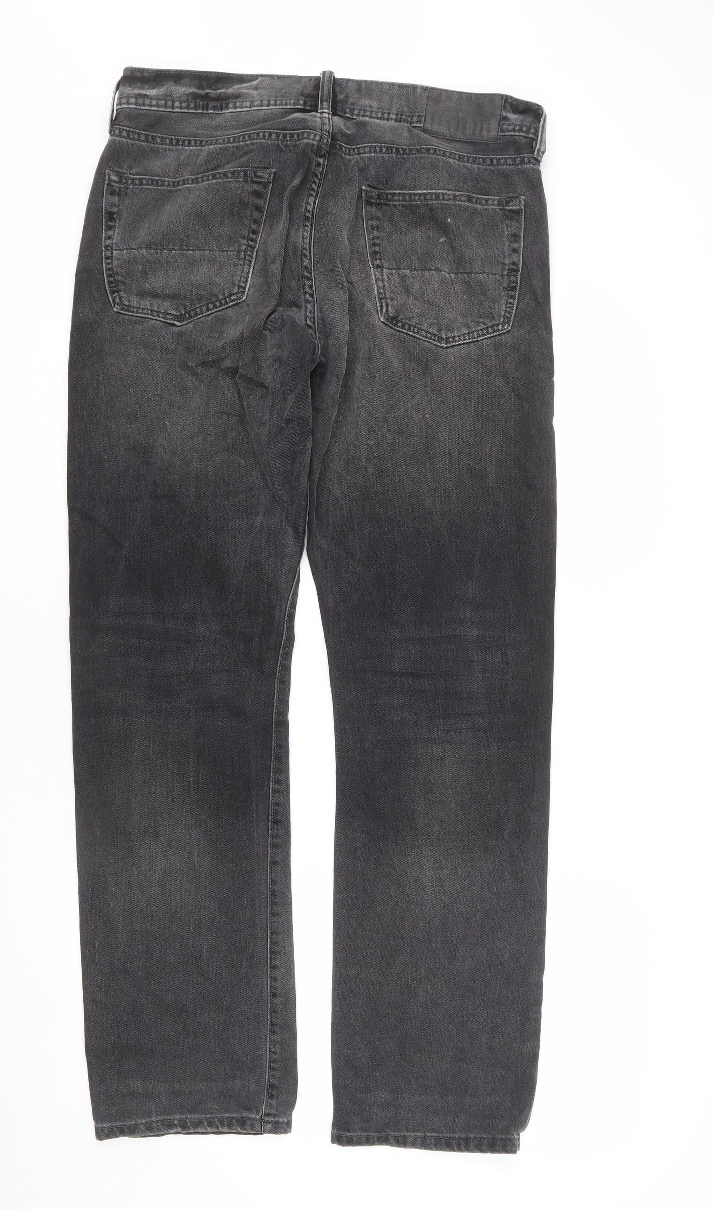 North Coast Mens Grey Cotton Straight Jeans Size 34 in L31 in Regular Zip