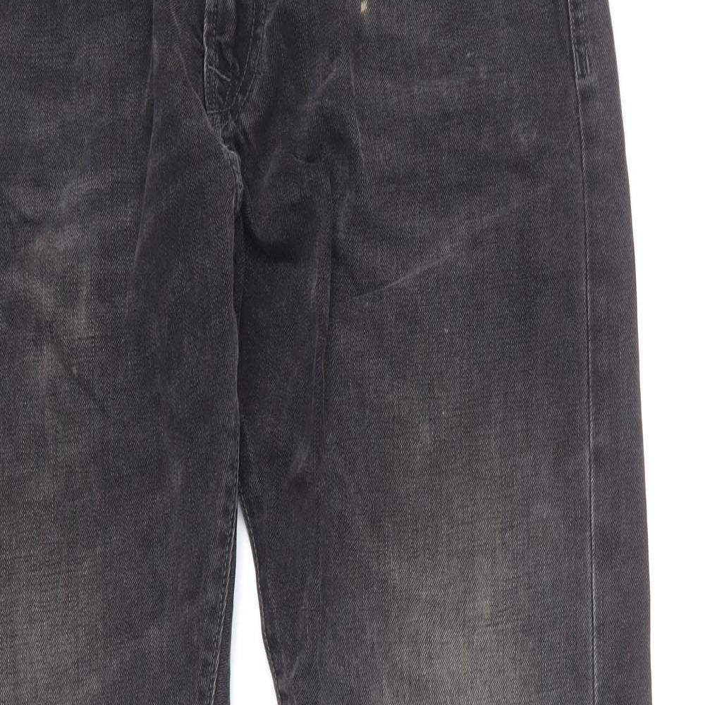 North Coast Mens Grey Cotton Straight Jeans Size 34 in L31 in Regular Zip