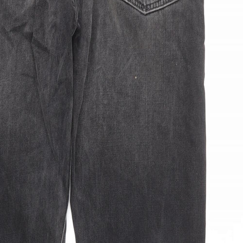 North Coast Mens Grey Cotton Straight Jeans Size 34 in L31 in Regular Zip