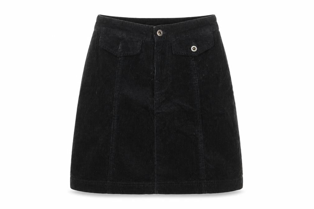 Jack Wills Womens Black Cotton A-Line Skirt Size 6 Zip