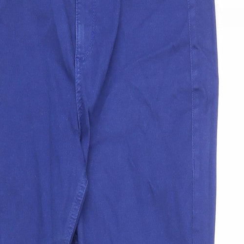 Marks and Spencer Womens Blue Cotton Skinny Jeans Size 12 L24 in Regular Zip - Short Length