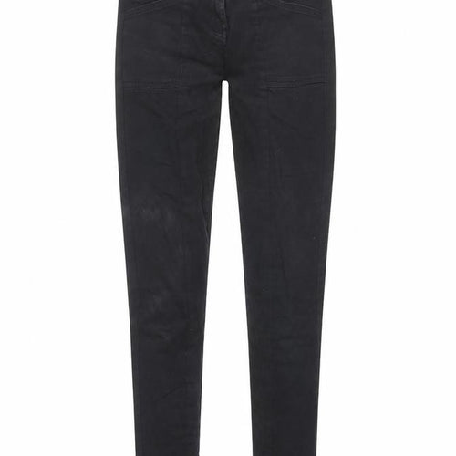 NEXT Womens Black Cotton Skinny Jeans Size 6 L27 in Regular Zip