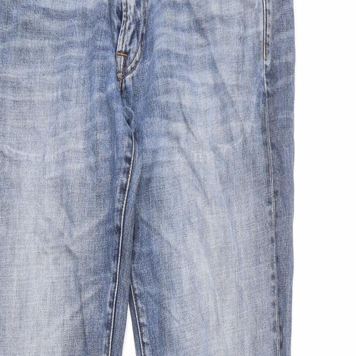 Barbour Mens Blue Cotton Straight Jeans Size 33 in L33 in Regular Zip