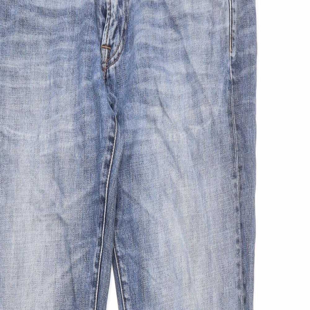 Barbour Mens Blue Cotton Straight Jeans Size 33 in L33 in Regular Zip