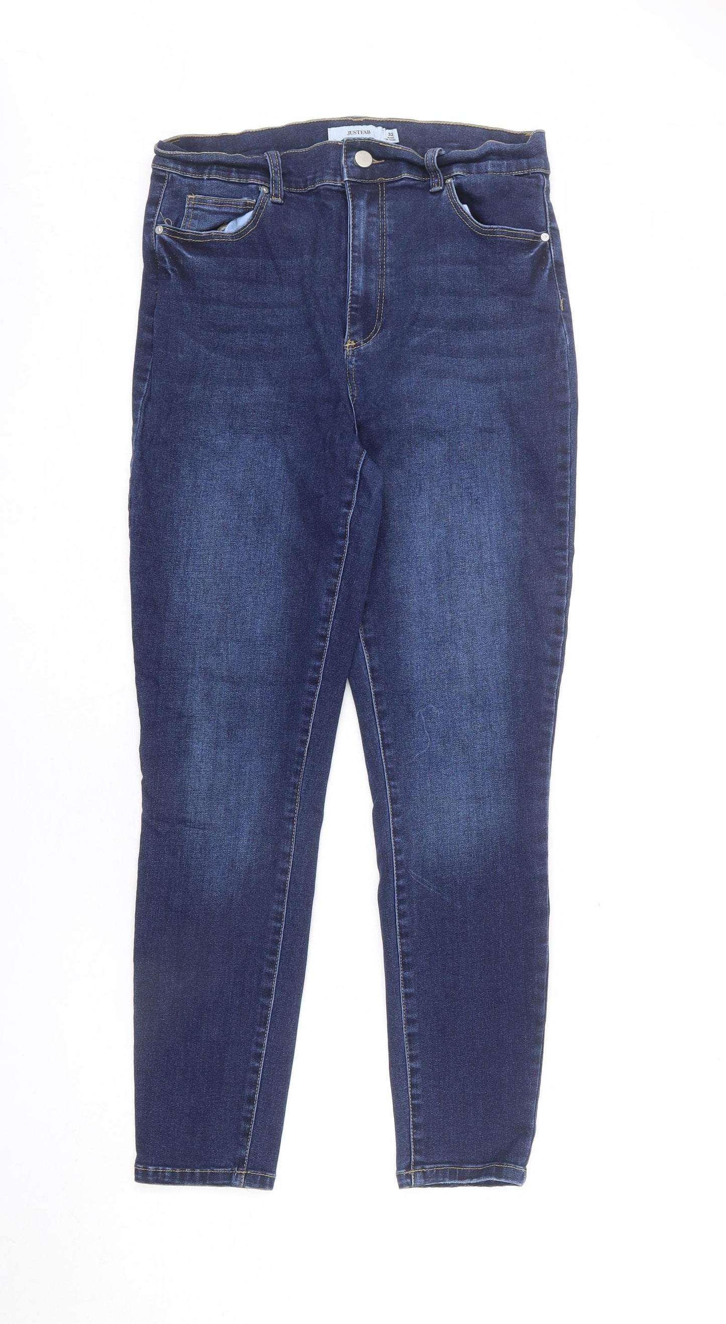 JustFab Womens Blue Cotton Skinny Jeans Size 32 in L27 in Regular Zip
