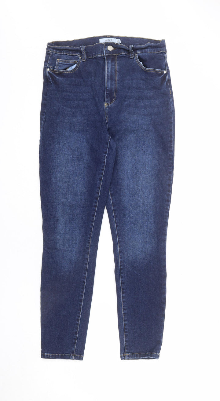 JustFab Womens Blue Cotton Skinny Jeans Size 32 in L27 in Regular Zip
