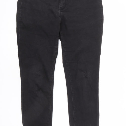 D. Jeans Womens Grey Cotton Straight Jeans Size 14 L28 in Regular Zip