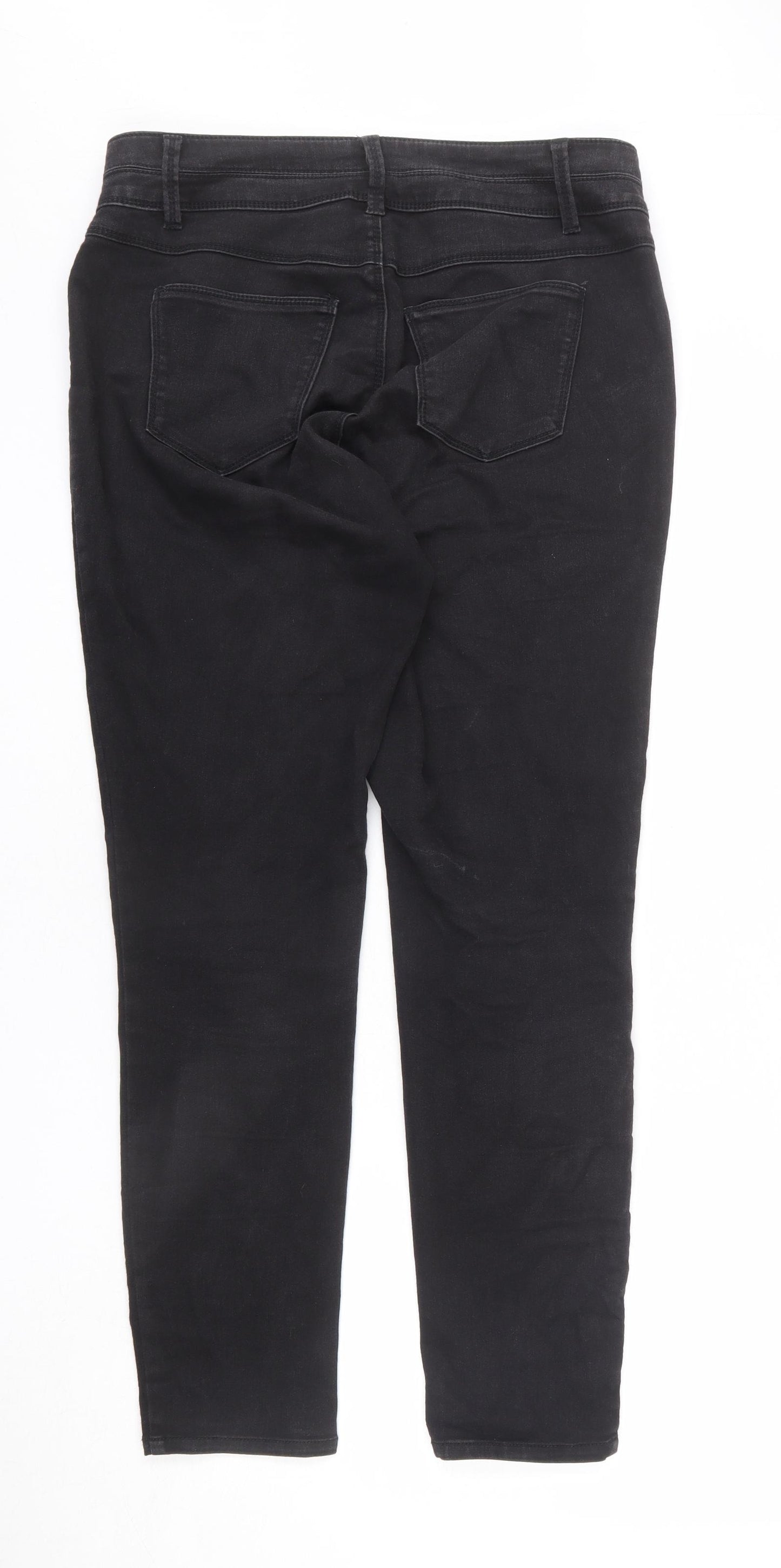 D. Jeans Womens Grey Cotton Straight Jeans Size 14 L28 in Regular Zip