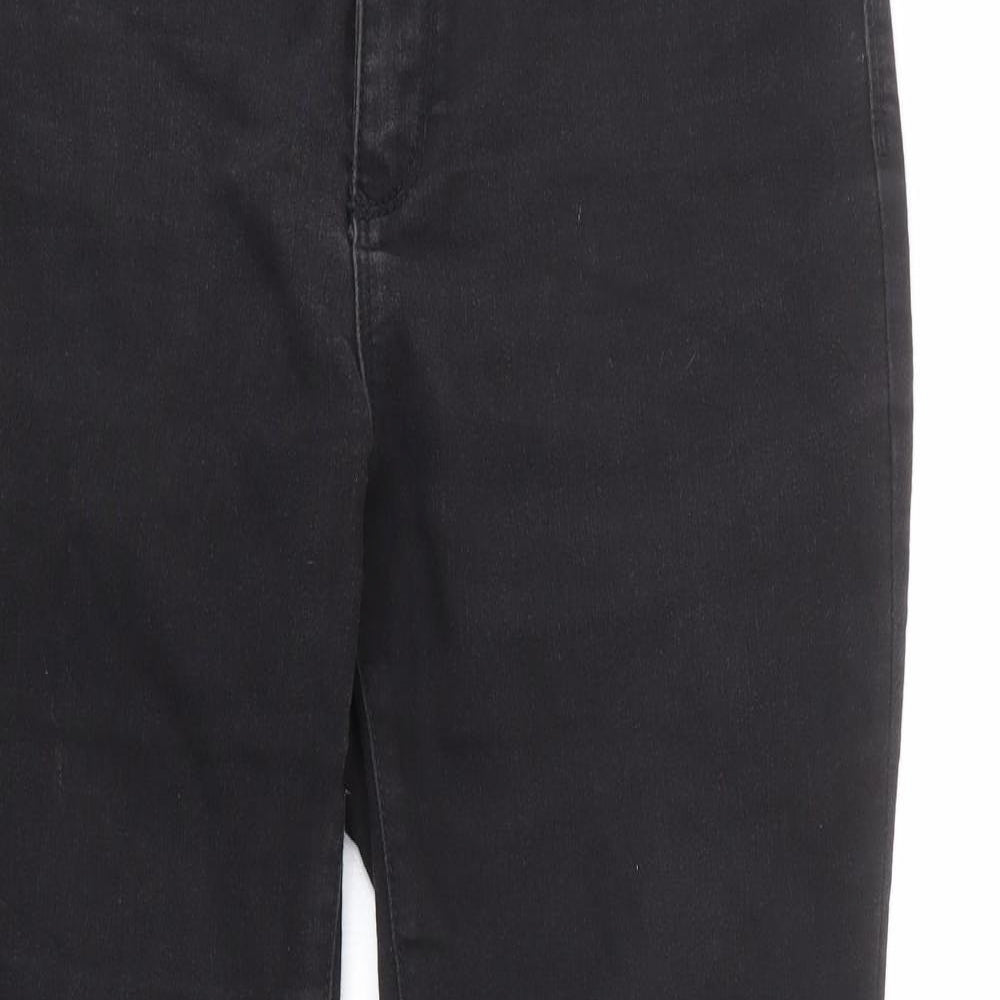 D. Jeans Womens Grey Cotton Straight Jeans Size 14 L28 in Regular Zip