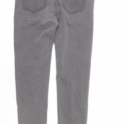 Pull&Bear Womens Grey Cotton Skinny Jeans Size 14 L25 in Regular Zip