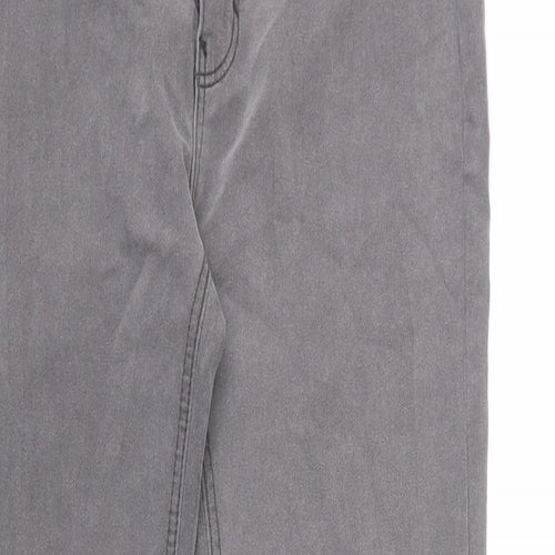 Pull&Bear Womens Grey Cotton Skinny Jeans Size 14 L25 in Regular Zip