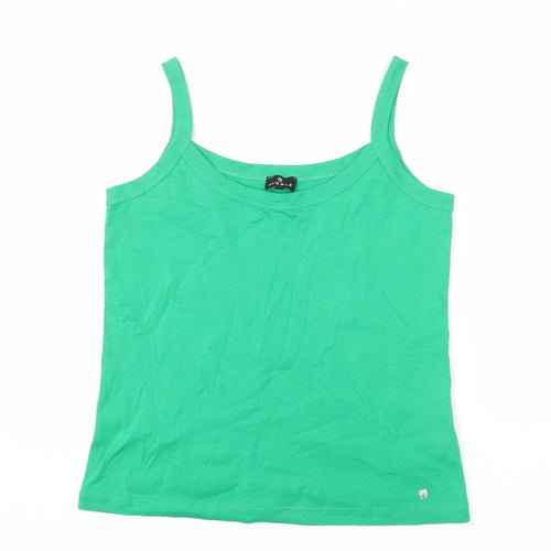 Marble Womens Green 100% Cotton Basic Tank Size M Scoop Neck