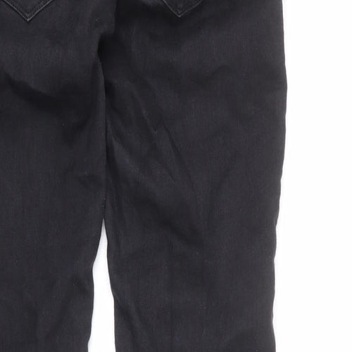 NEXT Womens Black Cotton Skinny Jeans Size 10 L27 in Regular Zip - Cut Out Detail, Shaping