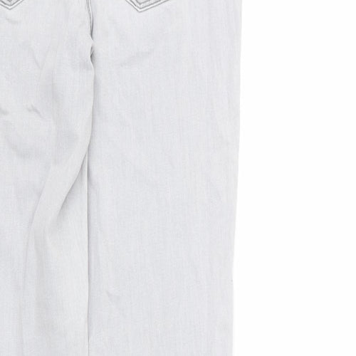 Oasis Womens Grey Cotton Skinny Jeans Size 8 L27 in Regular Zip - Crop