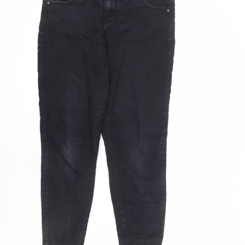 Denim & Co. Womens Black Cotton Skinny Jeans Size 12 L23 in Regular Zip - Short