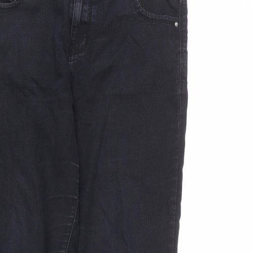Denim & Co. Womens Black Cotton Skinny Jeans Size 12 L23 in Regular Zip - Short