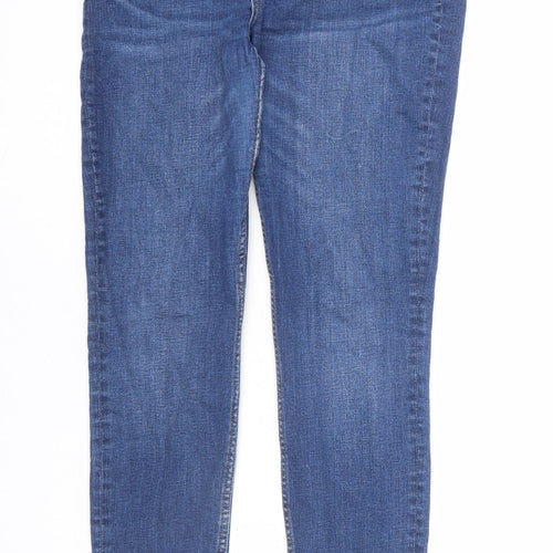 Monki Womens Blue Cotton Skinny Jeans Size 32 in L29 in Regular Zip