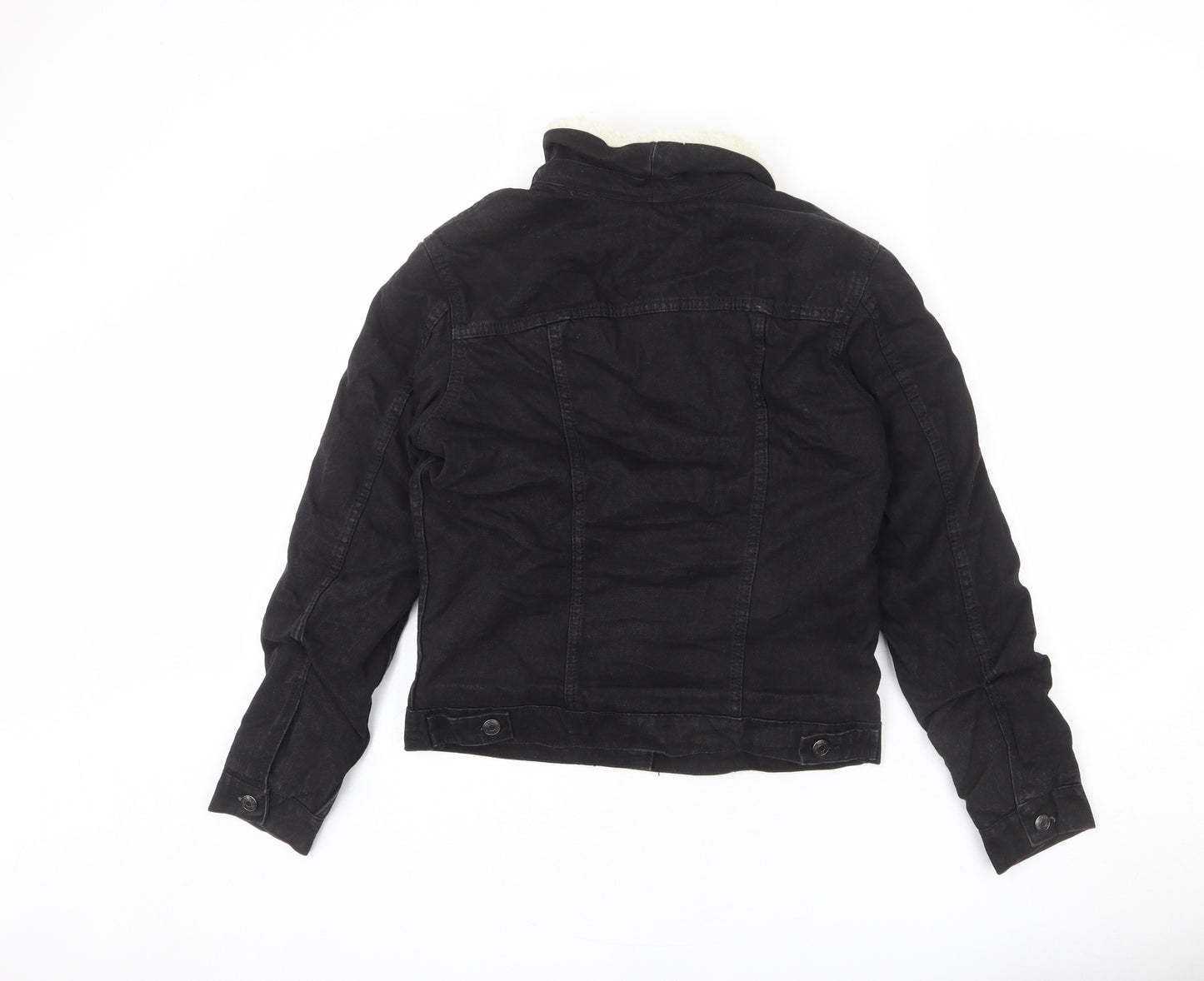Denim & Co. Womens Black Jacket Size 6 Button