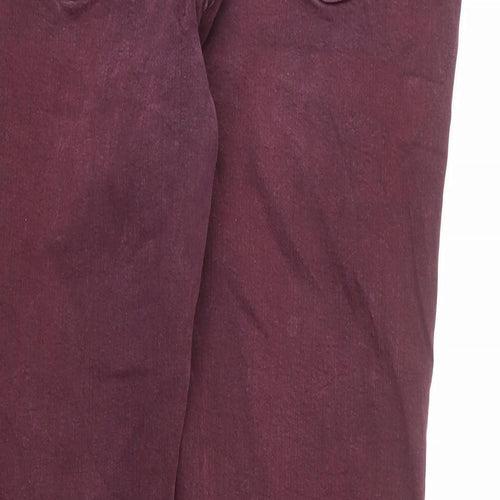 Mint Velvet Womens Red Cotton Skinny Jeans Size 16 L26 in Regular Zip - Stitch Detail