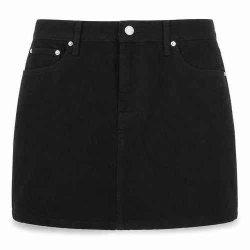 ASOS Womens Black Cotton A-Line Skirt Size 12 Zip