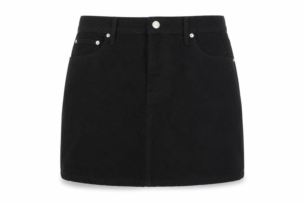 ASOS Womens Black Cotton A-Line Skirt Size 12 Zip