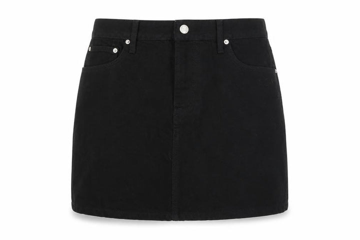ASOS Womens Black Cotton A-Line Skirt Size 12 Zip