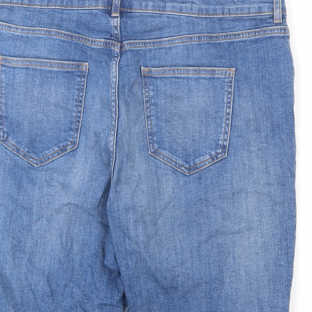 TU Womens Blue Cotton Bermuda Shorts Size 20 L6 in Regular Zip