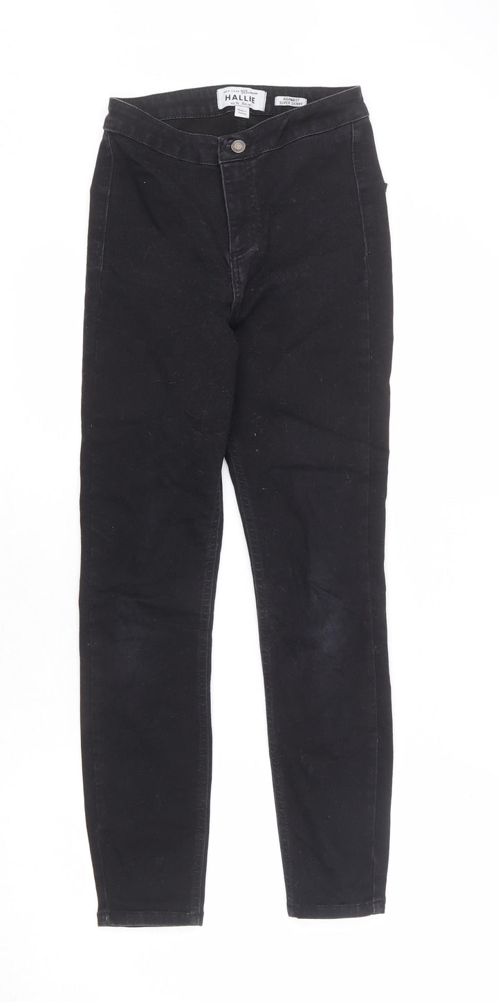 New Look Girls Black Cotton Skinny Jeans Size 14 Years L26 in Regular Zip